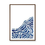 Abstract Minimalist Line Art Wall Decor – Blue Contour Lines on White