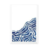 Abstract Minimalist Line Art Wall Decor – Blue Contour Lines on White