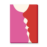 Abstract Modern Wall Art Poster – Flowing Pink Red and Cream Shapes