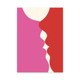 Abstract Modern Wall Art Poster – Flowing Pink Red and Cream Shapes