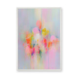 Abstract Modern Wall Art Poster – pastel drips in pink, blue, and yellow