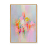 Abstract Modern Wall Art Poster – pastel drips in pink, blue, and yellow