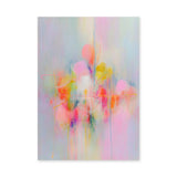 Abstract Modern Wall Art Poster – pastel drips in pink, blue, and yellow