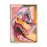 Abstract Modern Wall Art Print – Colorful Brushstroke Forms in Pink and Blue