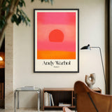 Abstract Sunset Pop Art Wall Art Poster – Pink and Orange Typography Print