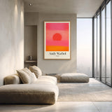 Abstract Sunset Pop Art Wall Art Poster – Pink and Orange Typography Print