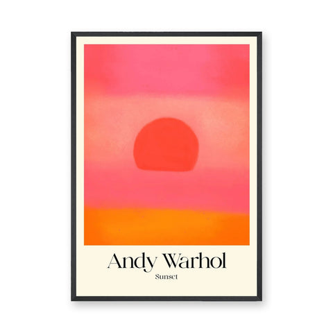 Abstract Sunset Pop Art Wall Art Poster – Pink and Orange Typography Print