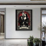 Addams Lovers Tarot Vintage Wall Art Poster – Gothic Couple Card Print