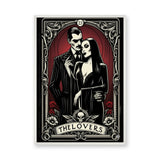 Addams Lovers Tarot Vintage Wall Art Poster – Gothic Couple Card Print