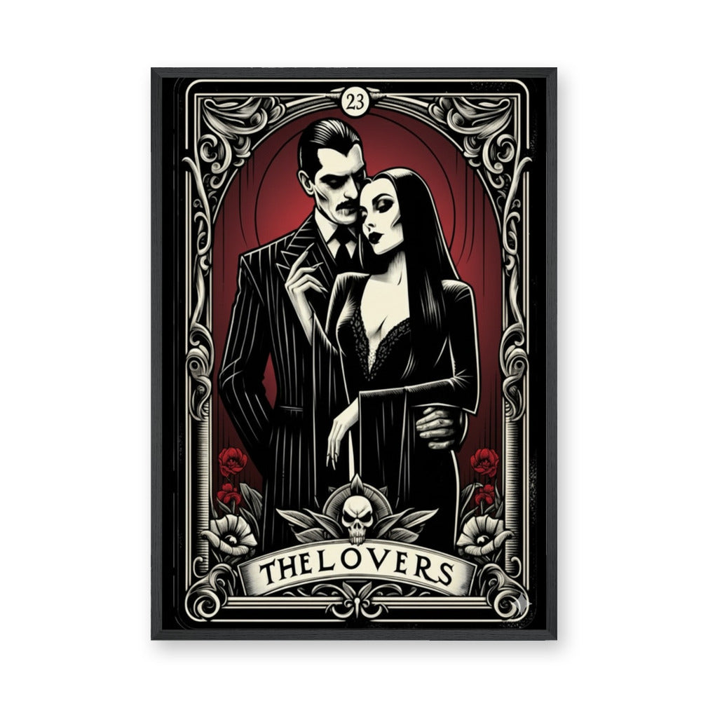 Addams Lovers Tarot Vintage Wall Art Poster – Gothic Couple Card Print
