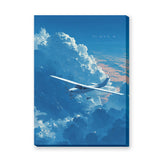 Airplane Cloud Modern Wall Decor – Painterly Blue Sky NAYDA Print