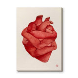 Anatomical Heart Surreal Watercolor Wall Art Poster – Embraced Red Heart