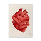Anatomical Heart Surreal Watercolor Wall Art Poster – Embraced Red Heart