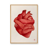 Anatomical Heart Surreal Watercolor Wall Art Poster – Embraced Red Heart