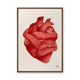 Anatomical Heart Surreal Watercolor Wall Art Poster – Embraced Red Heart