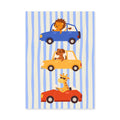 Animal Cars Kids Wall Art Print – Cute Lion Dog Giraffe Nursery Print
