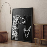Animal Photography Modern Wall Art Print – Black and White Pearl Panthers