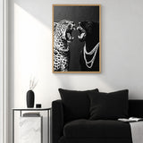 Animal Photography Modern Wall Art Print – Black and White Pearl Panthers