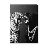 Animal Photography Modern Wall Art Print – Black and White Pearl Panthers