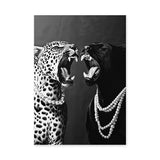 Animal Photography Modern Wall Art Print – Black and White Pearl Panthers