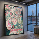 Animals Maximalist Wall Art Print – Japanese Fantasy Garden Scene
