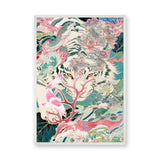 Animals Maximalist Wall Art Print – Japanese Fantasy Garden Scene