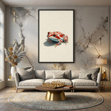 Animals Modern Minimalist Wall Art Print – Red Spotted Frog Illustration