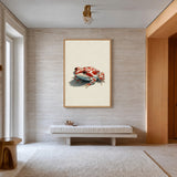 Animals Modern Minimalist Wall Art Print – Red Spotted Frog Illustration