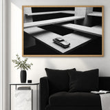 Aston Martin DB5 Modern Wall Art Print – Black-and-White Architectural Car Print