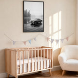 Aston Martin DB5 Vintage Wall Art Print – Misty Lakeside Classic Car Photo