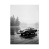 Aston Martin DB5 Vintage Wall Art Print – Misty Lakeside Classic Car Photo