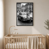 Aston Martin Fashion Photography Vintage Wall Art Poster – European City Scene