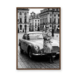 Aston Martin Fashion Photography Vintage Wall Art Poster – European City Scene