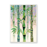 Bamboo Botanical Wall Art Poster – Ornate Green Patterned Leaves