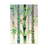 Bamboo Botanical Wall Art Poster – Ornate Green Patterned Leaves