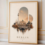 Berlin Cityscape Vintage Wall Art Print – Germany Travel Poster Print