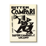 Bitter Campari Vintage Typography Wall Art Print – Black Cream Aperitivo Ad