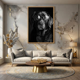 Black Dog Glasses Portrait Modern Wall Decor – Eclectic Animal Photography