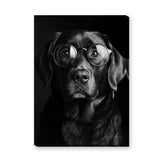 Black Dog Glasses Portrait Modern Wall Decor – Eclectic Animal Photography