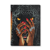 Black Panther Pop Art Wall Art Print – Jeweled Hands and Red Nails Portrait