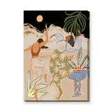 Boho Dancers Modern Abstract Wall Decor – Botanical Mountain Dance Print