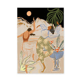 Boho Dancers Modern Abstract Wall Decor – Botanical Mountain Dance Print