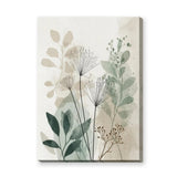Botanical Line Art Wall Art Poster – Soft Sage and Beige Foliage