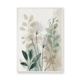 Botanical Line Art Wall Art Poster – Soft Sage and Beige Foliage