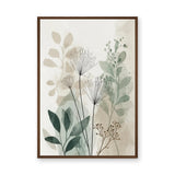 Botanical Line Art Wall Art Poster – Soft Sage and Beige Foliage