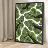 Botanical Modern Wall Art Poster – Green Tree Canopy Watercolor Print