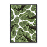 Botanical Modern Wall Art Poster – Green Tree Canopy Watercolor Print