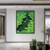 Botanical Modern Wall Decor – Koi Pond Lily Pad Boat Illustration