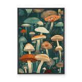 Botanical Vintage Boho Wall Art Poster – Whimsical Mushroom Forest