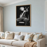Boy Portrait Photography Modern Minimalist Wall Decor – Black and White Peace Sign Photo